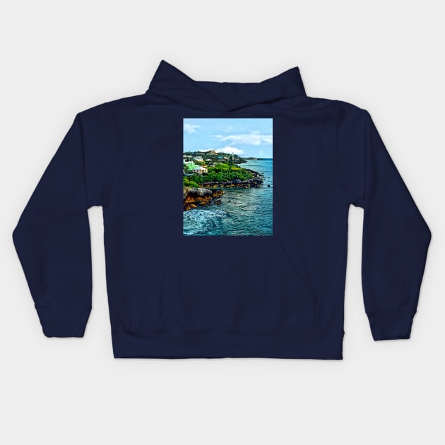 Bermuda - St. George Bermuda Shoreline Kids Hoodie by SusanSavad